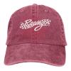 fwoeqiz I'd Rather Be Drag-Racing Hat Distressed Cotton Washed Baseball Cap Red Fashion Denim Hats Unisex Adjustable view 1
