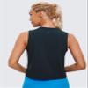 CRZ YOGA Pima Cotton High Neck Cropped Tank Tops for Women Soft Crop Workout Athletic Yoga Basic Sleeveless Shirts True Navy Large view 2