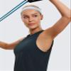 CRZ YOGA Pima Cotton High Neck Cropped Tank Tops for Women Soft Crop Workout Athletic Yoga Basic Sleeveless Shirts True Navy Large view 4