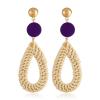 Earrings Bamboo and Rattan Hand-woven Wooden Earrings Rattan Earrings view 1