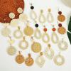 Earrings Bamboo and Rattan Hand-woven Wooden Earrings Rattan Earrings view 2
