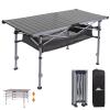 Ablazer Camping Table with Carry Bag, Adjustable Height Portable Table for Outdoor, Camping, Picnic, Beach, Aluminum Picnic Roll-up Table for 4-6 Person view 1