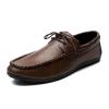 BDUBZ Men's Loafers Shoes Apron Toe PU Leather Moccasins Shoes Lace Up Resistant Flat Heel Lightweight Wedding Prom Slip On (Color : Brown, Size : 8) view 1