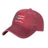 fwoeqiz Puerto Rico Hat Distressed Cotton Washed Baseball Cap Red Novetly Denim Hats Unisex Adjustable view 2