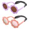 Bouryo Flexible Baby Polarized Flower Sunglasses with Strap Bendable Frame for Infant Boys Girls Ages 0-24 Months (B7 Purple/Brown + Pink/Pink Mirror) view 1