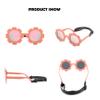 Bouryo Flexible Baby Polarized Flower Sunglasses with Strap Bendable Frame for Infant Boys Girls Ages 0-24 Months (B7 Purple/Brown + Pink/Pink Mirror) view 2