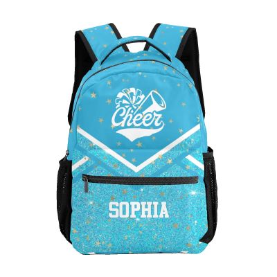 Personalized Custom Cheerleaders Color Blue Backpack Lightweight Travel Hiking Causual Bag With Name