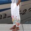 POTTON Casual Wide Leg Golf Pants Capri Linen Floral Print High Waisted Capris Cropped Relaxed Fit Womens Casual Capris Beach view 2