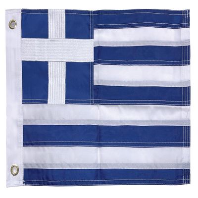 4 Less Co 12x18 Inch Greece Greek Country Nylon Embroidered Boat Car Flag With Grommets