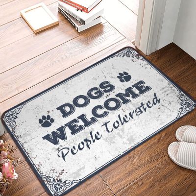 Farmhouse Front Porch Decor Dogs People Tolerated Mat Pool Decorations Outdoor Dorm Room Accessories (Size : 50X80CM)