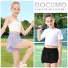 2 Packs Girls Flowy Shorts Butterfly Shorts for Kids with Pocket 2-in-1 Athletic Shorts Running Shorts for Girls Youth (Black + Lavender, X-Large) view 4