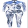 Panegy Women 3D Printed High Tech Jumpsuit Stretch Tight Funny Bodysuit Full Body Robot Costume Cosplay Novelty Onesies Long Sleeve Zipper Catsuit Halloween view 1
