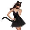 Beaupretty Black Cat Costume for Women, Cat Costume Accessories Cat Ear Headband Tail Cosplay Tutu Skirt Bow Tie Half Mask Black Animal Halloween Accessory Kit for Women Girls view 2