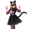Beaupretty Black Cat Costume for Women, Cat Costume Accessories Cat Ear Headband Tail Cosplay Tutu Skirt Bow Tie Half Mask Black Animal Halloween Accessory Kit for Women Girls view 3