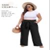 IWOLLENCE Women's Wide Leg Pants with Pockets High Waist Adjustable Knot Loose Casual Trousers Business Work Casual Pants Black Small view 4