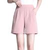 Womens Baggy Striped Bermuda Shorts High Waist Loose Comfy Lounge Shorts Summer Wide Leg Shorts with Pockets (Pink,Large) view 1