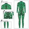 Panegy Women's Fancy Printed 3D Jumpsuit Cosplay Novelty Funny Halloween Skeleton Costume Rave Party Onesies Union Suit One Piece Long Sleeve Bodysuit view 2