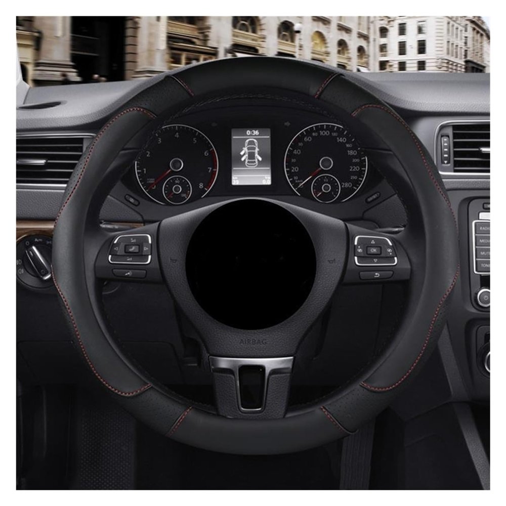 FUERU Car Steering Wheel Cover Set Car Steering Wheel Cover Breathable Leather Four Seasons Available Fashion Car Interior (Color : 1#)