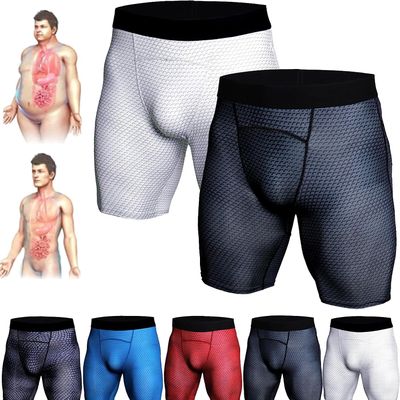 INXKED 2PCS Ionic Energy Field Therapy Compression Shorts for Men, Mens Workout Spandex Shorts, Running Performance Baselayer Underwear, Men's Tight Shorts (D,2XL)