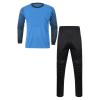 KKmeter Kids Boys Goalkeeper Padded Jersey and Pants Outfit Soccer Goalie Football T-Shirt Training Uniform (Blue, 11-12) view 2