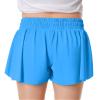 2 Packs Girls Flowy Shorts Butterfly Shorts for Kids with Pocket 2-in-1 Athletic Shorts Running Shorts for Girls Youth (Black + Blue, X-Large) view 2
