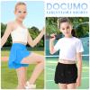 2 Packs Girls Flowy Shorts Butterfly Shorts for Kids with Pocket 2-in-1 Athletic Shorts Running Shorts for Girls Youth (Black + Blue, X-Large) view 4