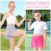 2 Packs Girls Flowy Shorts Butterfly Shorts for Kids with Pocket 2-in-1 Athletic Shorts Running Shorts for Girls Youth (Hot Pink + Lavender, X-Small) view 4