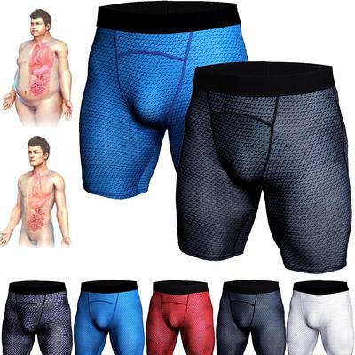 2PCS Ionic Energy Field Therapy Compression Shorts for Men, Mens Workout Spandex Shorts, Running Performance Baselayer Underwear, Men's Tight Shorts (E,L)