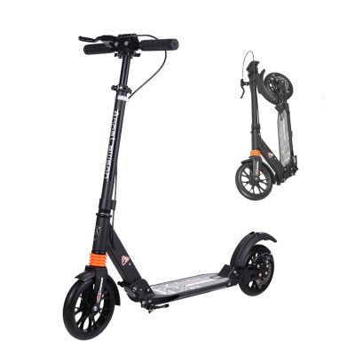 GLDDFDG Foldable Kick Scooter Adult,Adjustable Height, Anti-Slip Rubber Grips,Extra-Wide Deck,Dual-Brake System,Lightweight Durable Aluminum Alloy Frame Scooter for Riders Up to 220 Lbs,Black