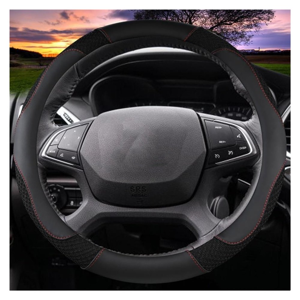 FUERU Car Steering Wheel Cover Set Car Steering Wheel Cover Breathable Ice Silk Waterproof Sweat-Proof Delicate Car Interior (Color : 8#)