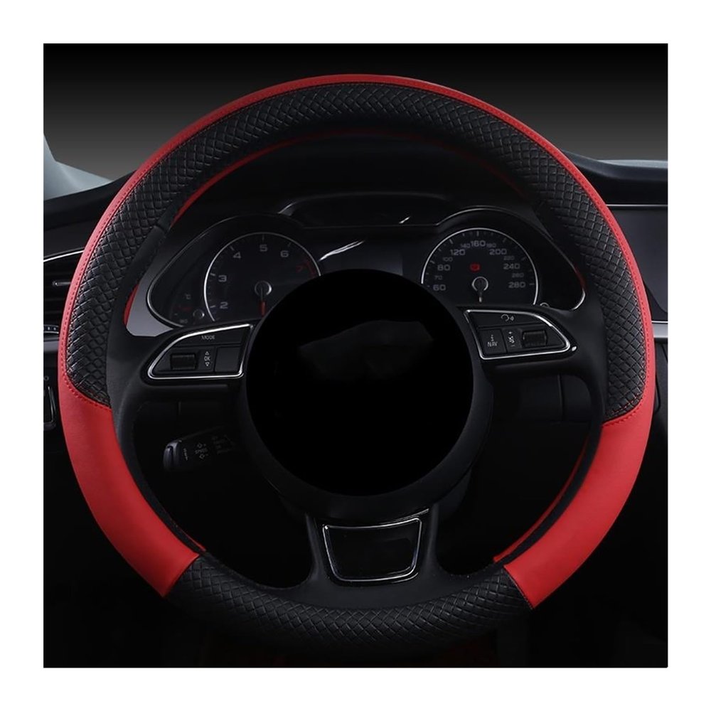 FUERU Car Steering Wheel Cover Set Car Steering Wheel Cover Comfortable Leather Soft and Breathable Personality Car Interior (Color : 4#)