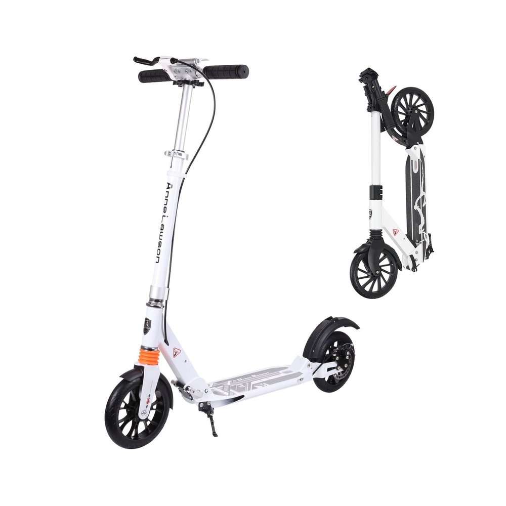 GLDDFDG Kick Scooter for Teens & Adults, 8" Big Wheels Kick Scooter,Folding Kick Scooter, 3 Adjustable Height, Dual Shock-Absorbing and Dual-Brake System,Lightweight Sports Commuter Scooter, Up to 22