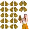 Lovecheer 24PCS Metallic Gold Pom Poms Cheerleading with Handle for Sports Team Spirit Basketball Soccer Hockey Party Cheering view 1