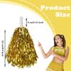 Lovecheer 24PCS Metallic Gold Pom Poms Cheerleading with Handle for Sports Team Spirit Basketball Soccer Hockey Party Cheering view 2