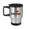 Art by Chelsydale I Love Baseball Themed Travel Mug Insulated Coffee Tumbler - Baseball Player Fan Coach Athlete Bat-and-Ball Sports Lover Funny Gag Idea view 1