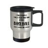 Art by Chelsydale Baseball Themed Travel Mug Insulated Coffee Tumbler - Baseball Player Fan Coach Athlete Bat-and-Ball Sports Lover Funny Gag Idea - Said to Myself Do Besides Laughed view 2