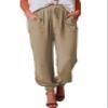 GUOLEZEEV Women Jogger Work Pants with Pockets Casual Drawstring Athleisure Ankle Pants Apricot XL view 1