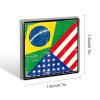 Brazil and USA Flag Square Pin Cute Brooch Badge Hat Clothing Jewelry Accessories for Wedding Party Gift view 2