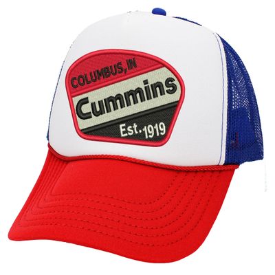 ALLNTRENDS Trucker Hat Cummins Engines Snapback Car Lovers Mesh Cap (Red White Royal)