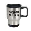Art by Chelsydale Baseball Nerd Themed Travel Mug Insulated Coffee Tumbler - Baseball Player Fan Coach Athlete Bat-and-Ball Sports Lover Funny Gag Idea view 2