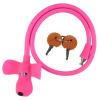 WOOQOTT Bike Cable Lock with Keys,Silicone Covered Kids Cable Lock Cartoon Lock,2 Feet Lock for Bike,Door,Skateboard,Helmet and More (Pink, Large) view 1