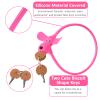 WOOQOTT Bike Cable Lock with Keys,Silicone Covered Kids Cable Lock Cartoon Lock,2 Feet Lock for Bike,Door,Skateboard,Helmet and More (Pink, Large) view 2