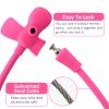 WOOQOTT Bike Cable Lock with Keys,Silicone Covered Kids Cable Lock Cartoon Lock,2 Feet Lock for Bike,Door,Skateboard,Helmet and More (Pink, Large) view 3