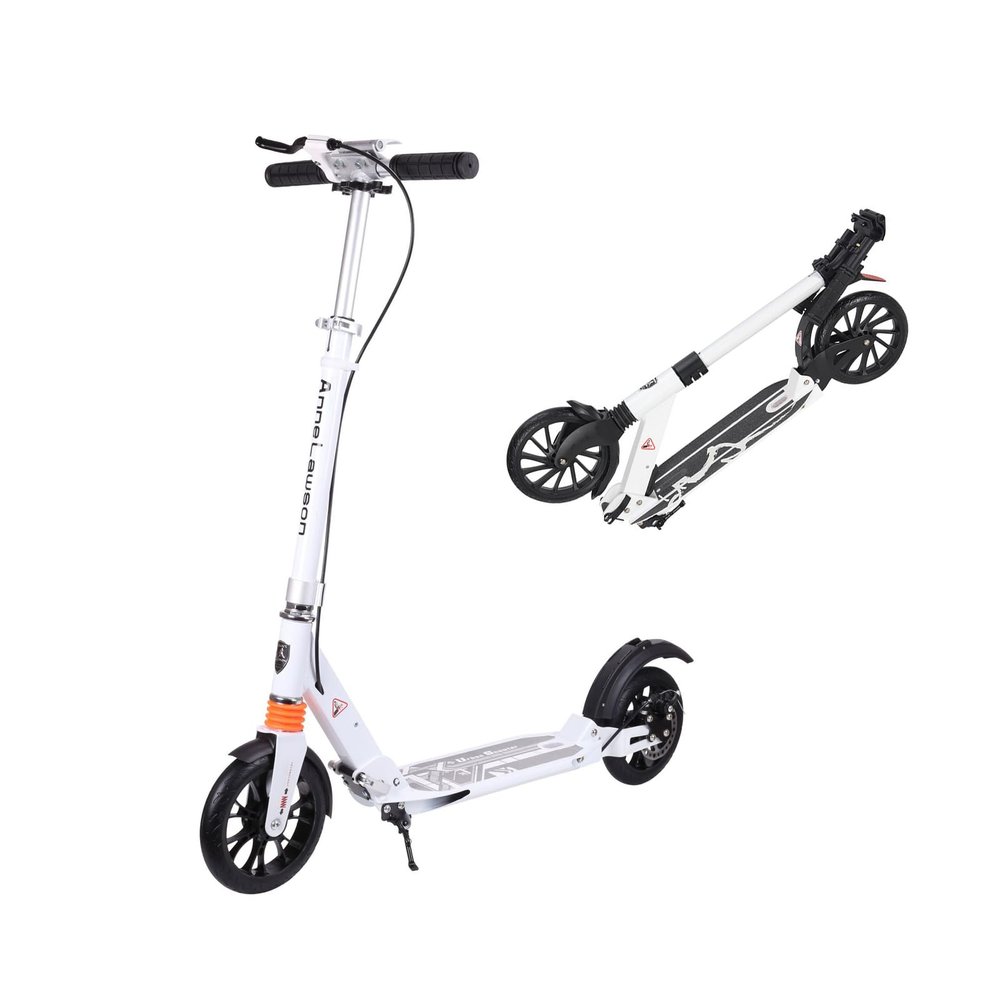 GLDDFDG Kick Scooter for Teens & Adults, 8" Big Wheels Kick Scooter with 3 Adjustable Height, Folding Scooter with Anti-Slip Deck for Kids Ages 8 Years and Up, Dual Shock Absorbing and Dual Brake Sys