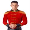 ACSUSS Men's Sexy Ringmaster Costume Velvet Swallow-tailed Coat Halloween Circus Showman Jacket Red B XX-Large view 2