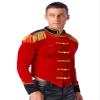 ACSUSS Men's Sexy Ringmaster Costume Velvet Swallow-tailed Coat Halloween Circus Showman Jacket Red B XX-Large view 3