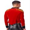 ACSUSS Men's Sexy Ringmaster Costume Velvet Swallow-tailed Coat Halloween Circus Showman Jacket Red B XX-Large view 4