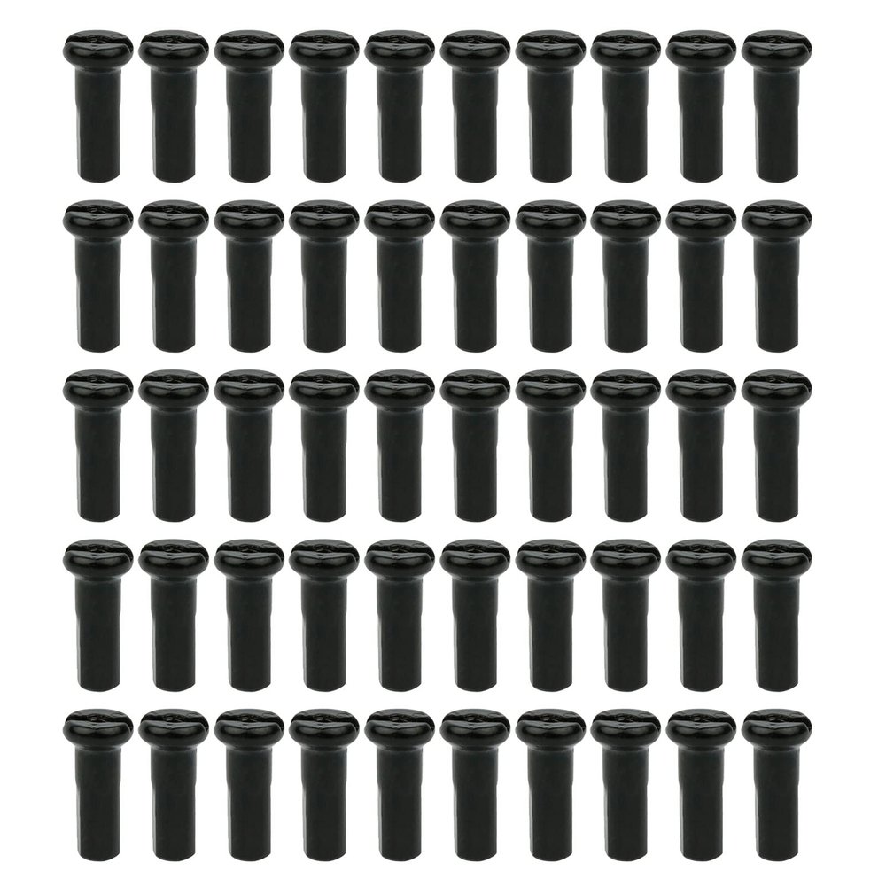 QHHVAIT 50PCS Brass Spoke Nipple 14G 13G 12G Mountain Road Bicycles Wheel E-Bike Scooter Bike Spoke Cap Brass Bike Part Coated Black