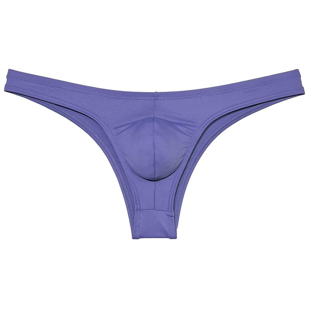 Jaxu Men's Second-skin Feel Bikini Briefs Underwear Absorbent Skimpy Briefs Hipster Half Hip Sports Underpants Blue Gray M