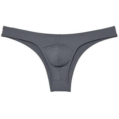 Jaxu Men's Second-skin Feel Bikini Briefs Underwear Absorbent Skimpy Briefs Hipster Half Hip Sports Underpants Dark Medium Gray L